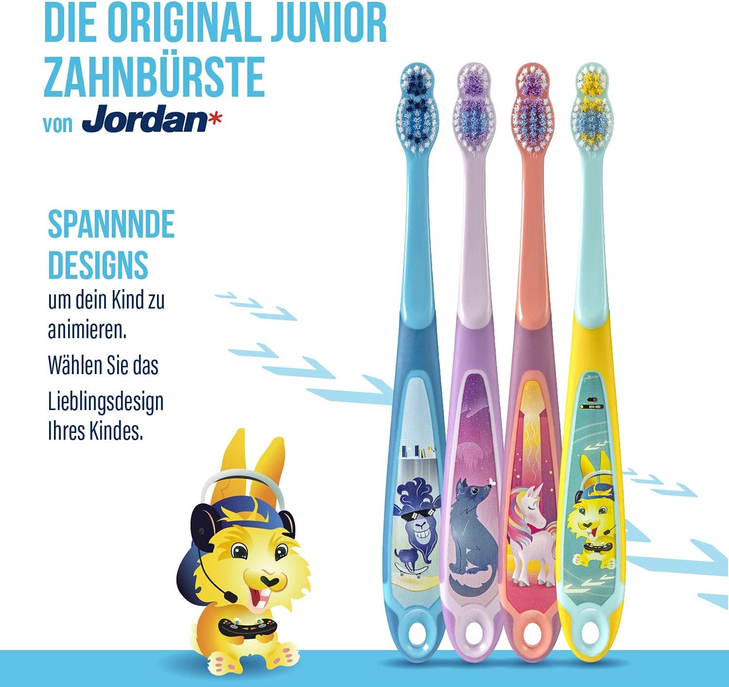 Jordan | Step 3 Zahnbürste Kinder | Kinder zahnbürste für 6-9 Jahre | Weiche Borsten