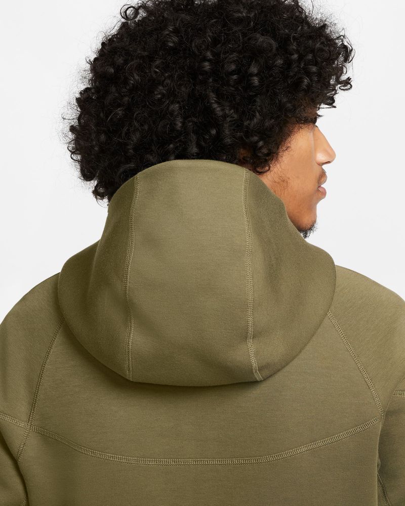 Sweat zippé à capuche Nike Sportswear Tech Fleece Vert Kaki pour homme