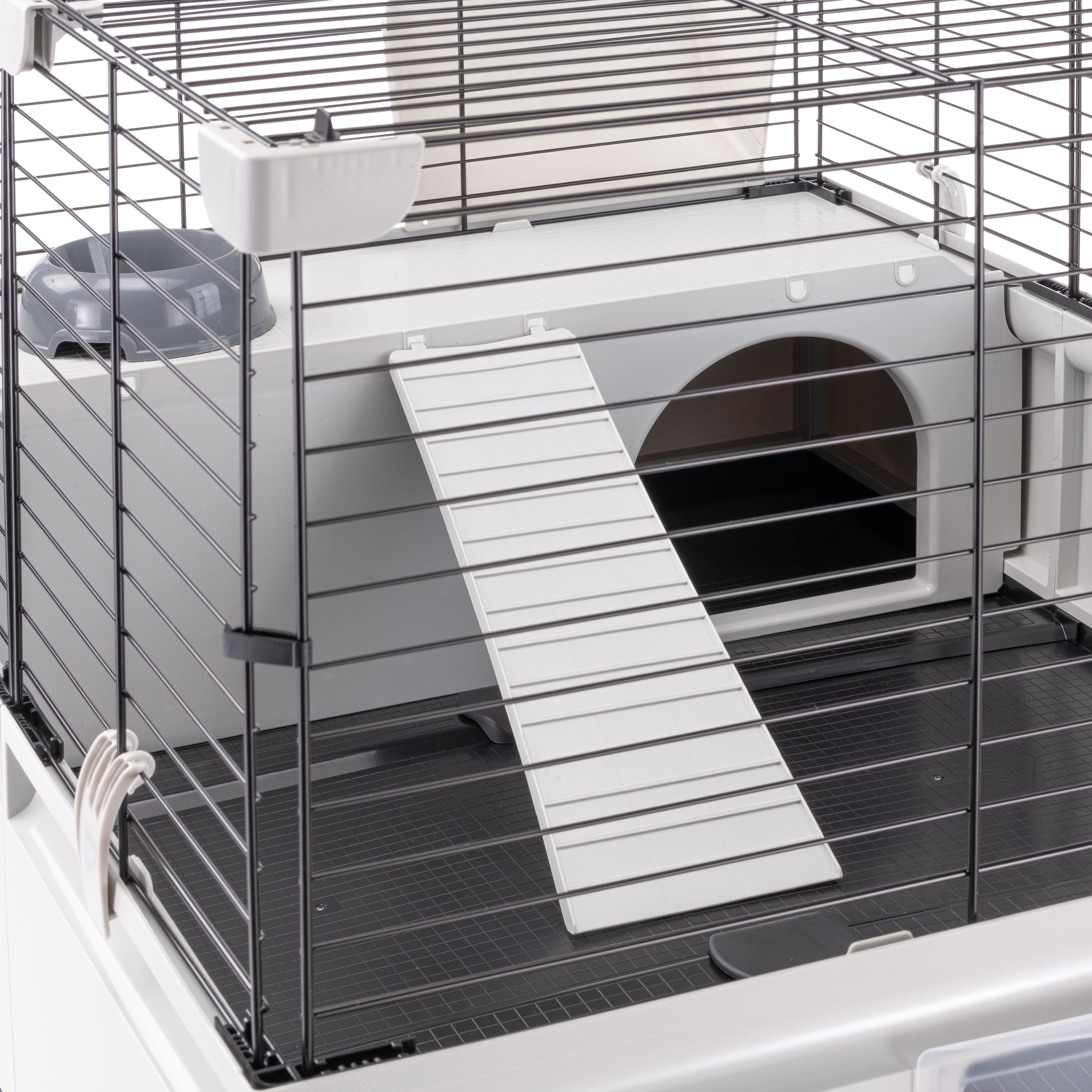 Ferplast Modulair 2 - Konijnenkooi - Grijs / Zwart - 75x109x44 cm