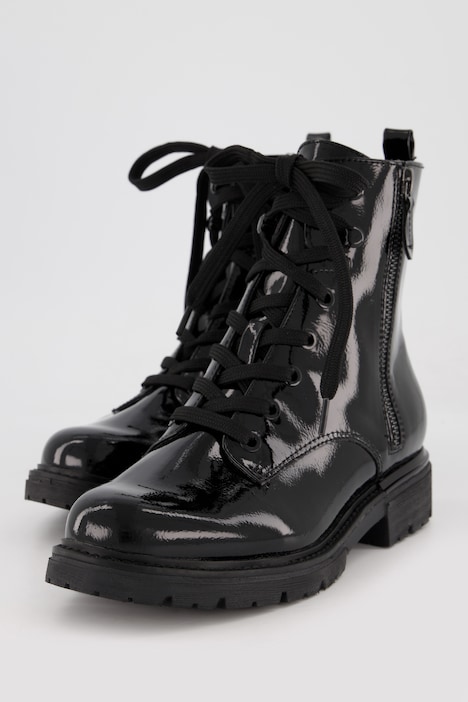 Leder-Stiefeletten, Jana Shoes, Lackleder, Weite H