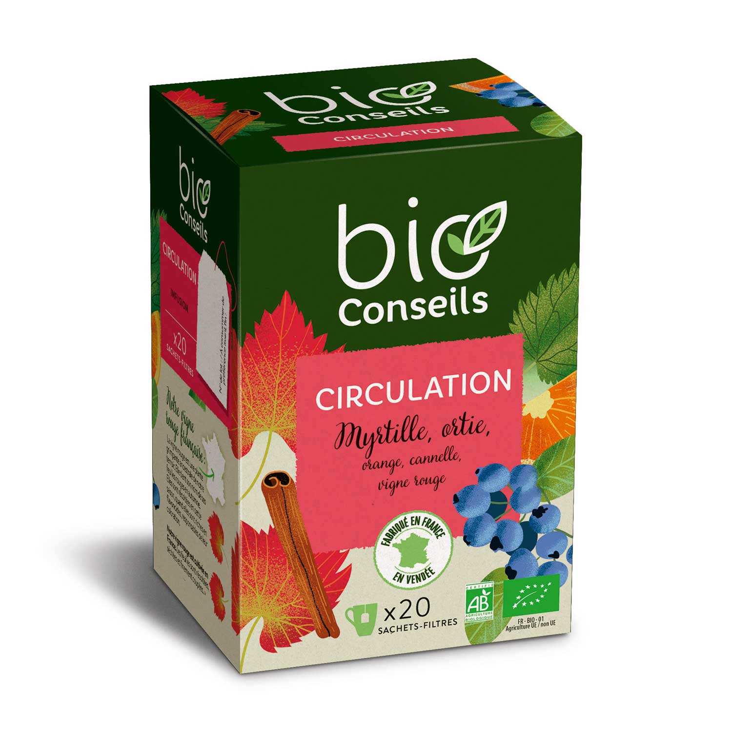 Infusion circulation Bio (Vigne rouge, myrtille)