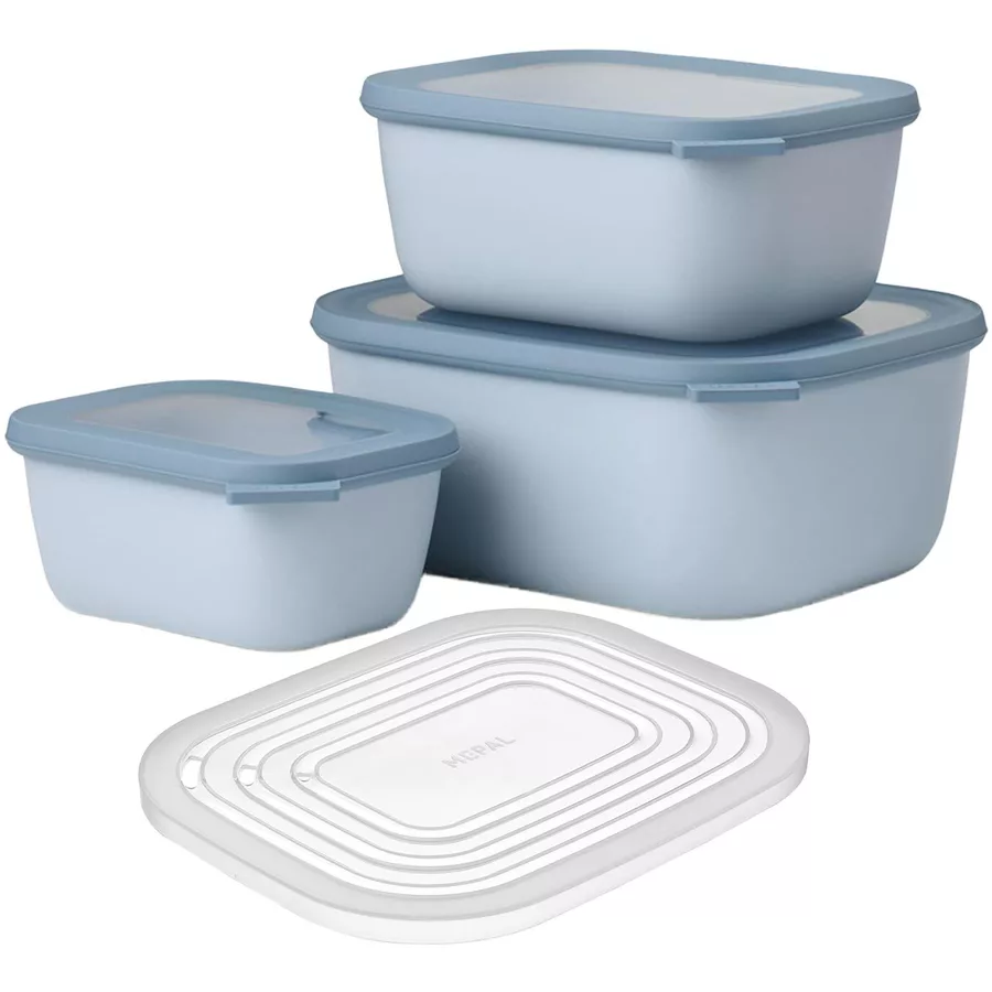 Mepal Multischüssel-Set mit Mikrowellendeckel Cirqula hellblau