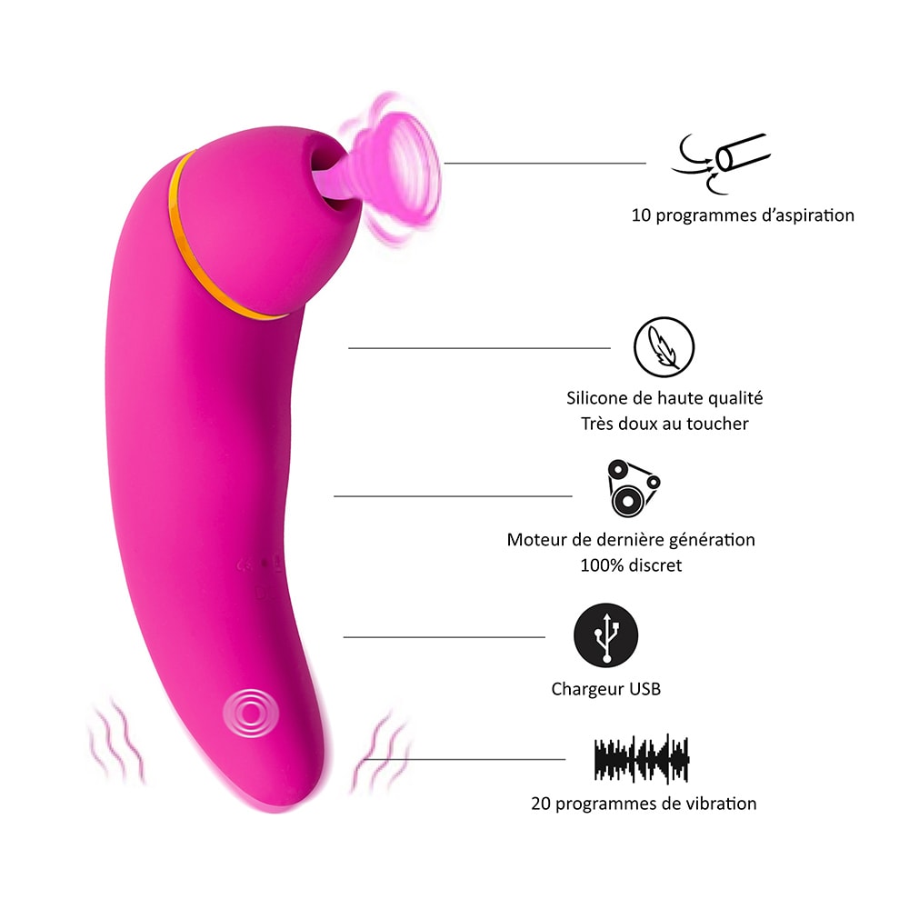 Stimulateur de clitoris - 30 programmes - Rose