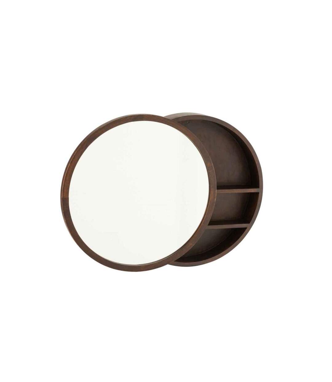 Paris Prix - Miroir Mural Coulissant gavya 60cm Marron Foncé