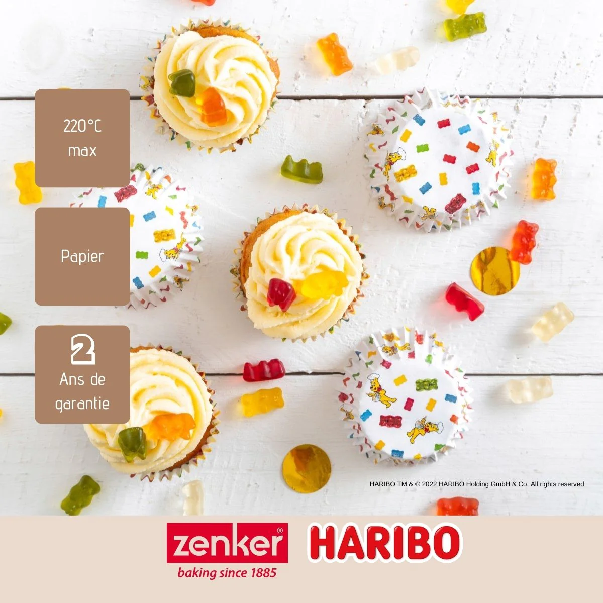Lot de 50 moules à muffins en papier Haribo Zenker