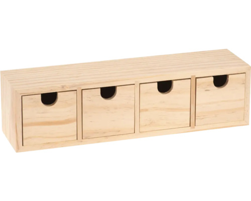 Houten kist met 4 lades 31x8x8 cm