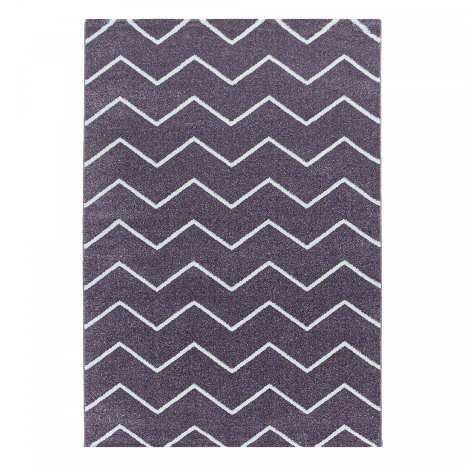 Stilvoller Designer Teppich: Modernes Kurzflor-Zick-Zack Design, Wohnzimmer