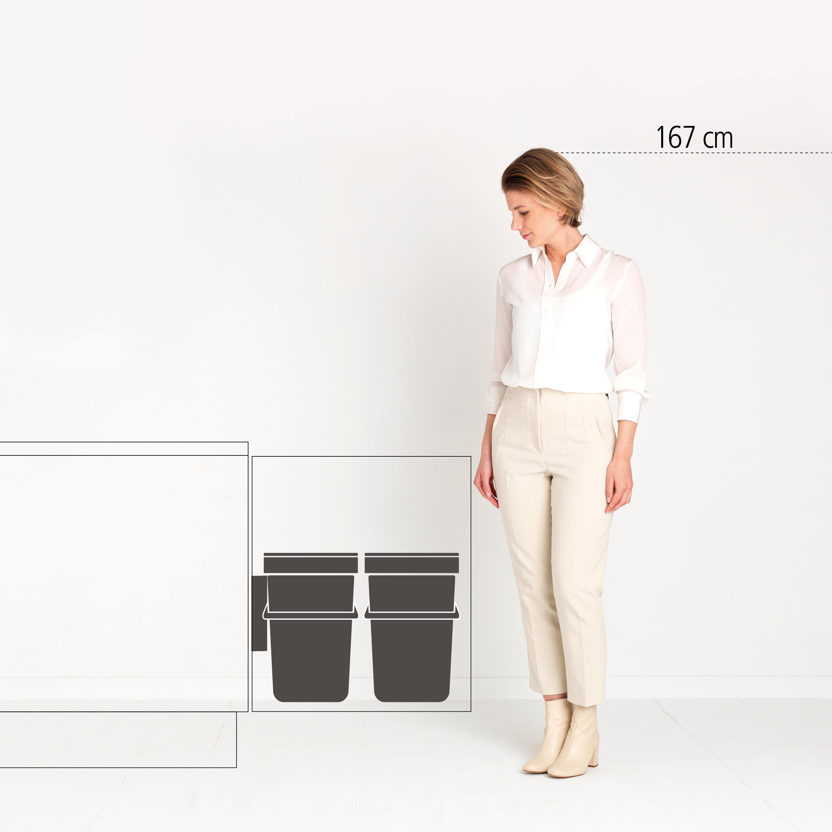 Brabantia Sort & Go Inbouwemmer 2 x 16 L