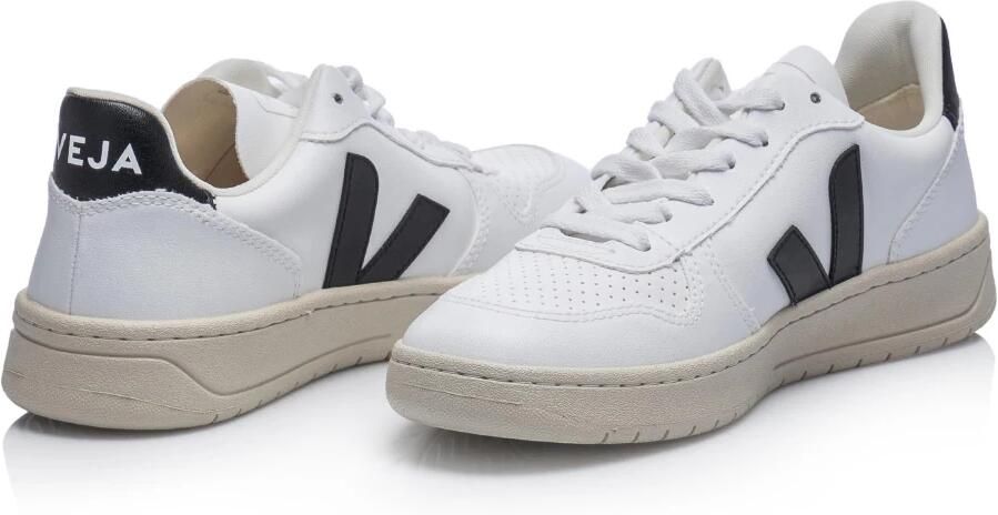 Veja V-10 den Patch Logo Geperforeerde Details Rubberen Zool White