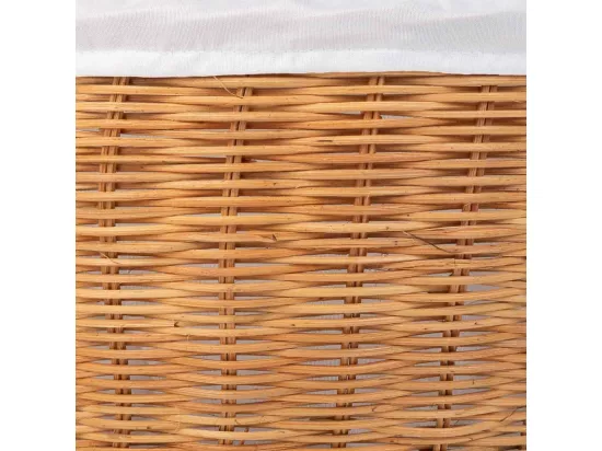 Panier rond en osier avec doublure marron 28x28x15-33h