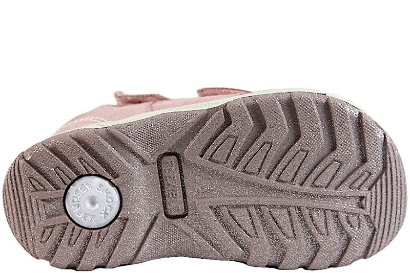 PONNY SANDAL I LYSERØDT SKIND MED GLIMMER