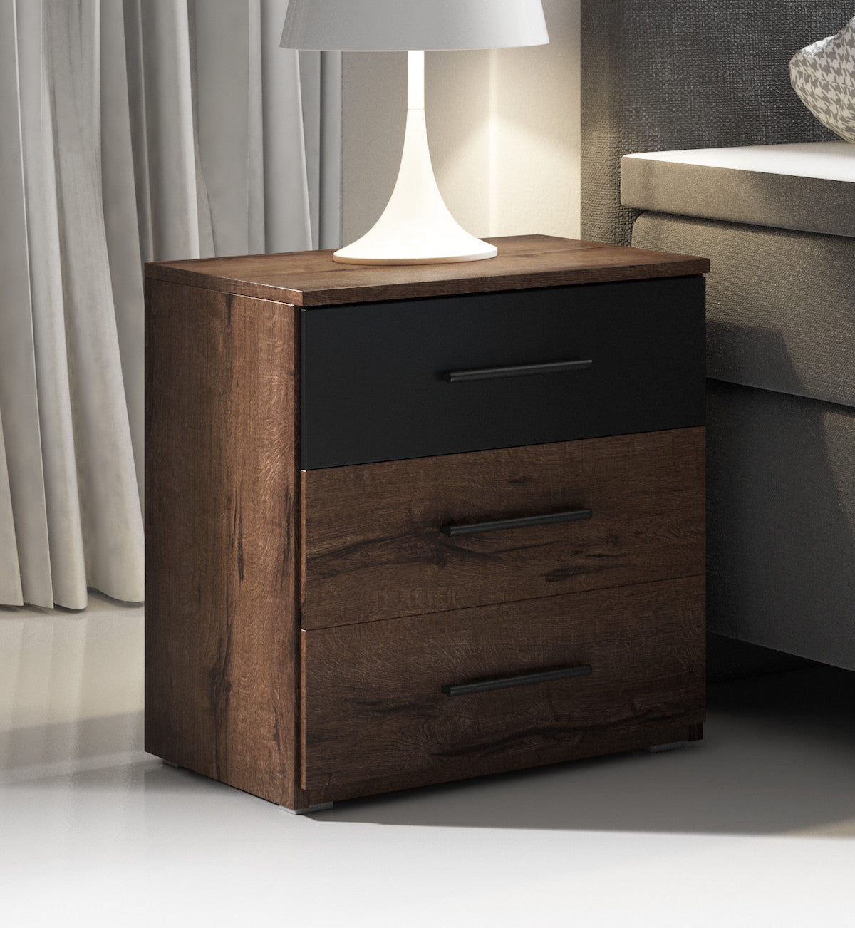 Brown 2 - Slaapkamer - Zwart - Eiken 180 - Groot