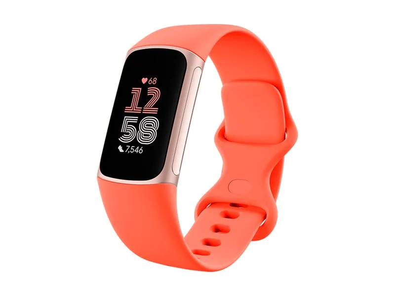 Fitbit Charge 6 - Champagne-guldaluminium - aktivitetssporer med uendelighedsbånd - silikone - koral - Bluetooth, NFC - 37.64 g