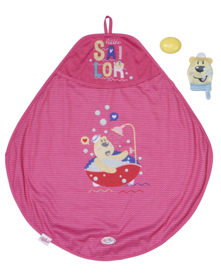 BABY born® Bath Kapuzenhandtuch & Schwamm