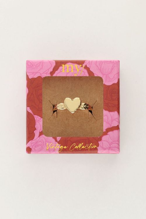 Vintage ring met hartje minimalistisch