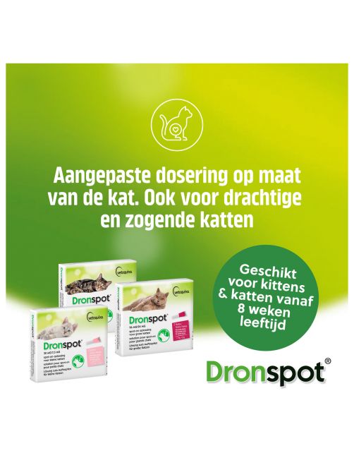 Dronspot Spot-On Kat  5 - 8 Kg - Anti wormenmiddel - 2 pip >5 - 8 Kg L