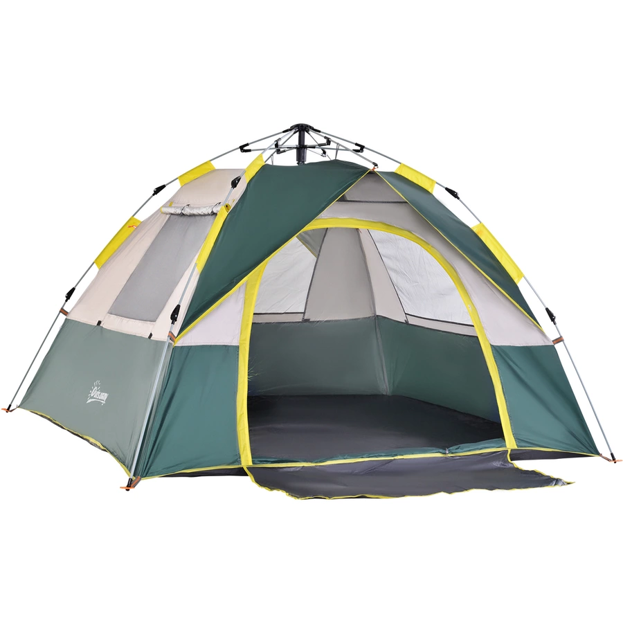 Outsunny Campingzelt für 3-4 Personen olivegrün