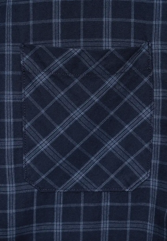 Kariertes Hemd - deep navy blue
