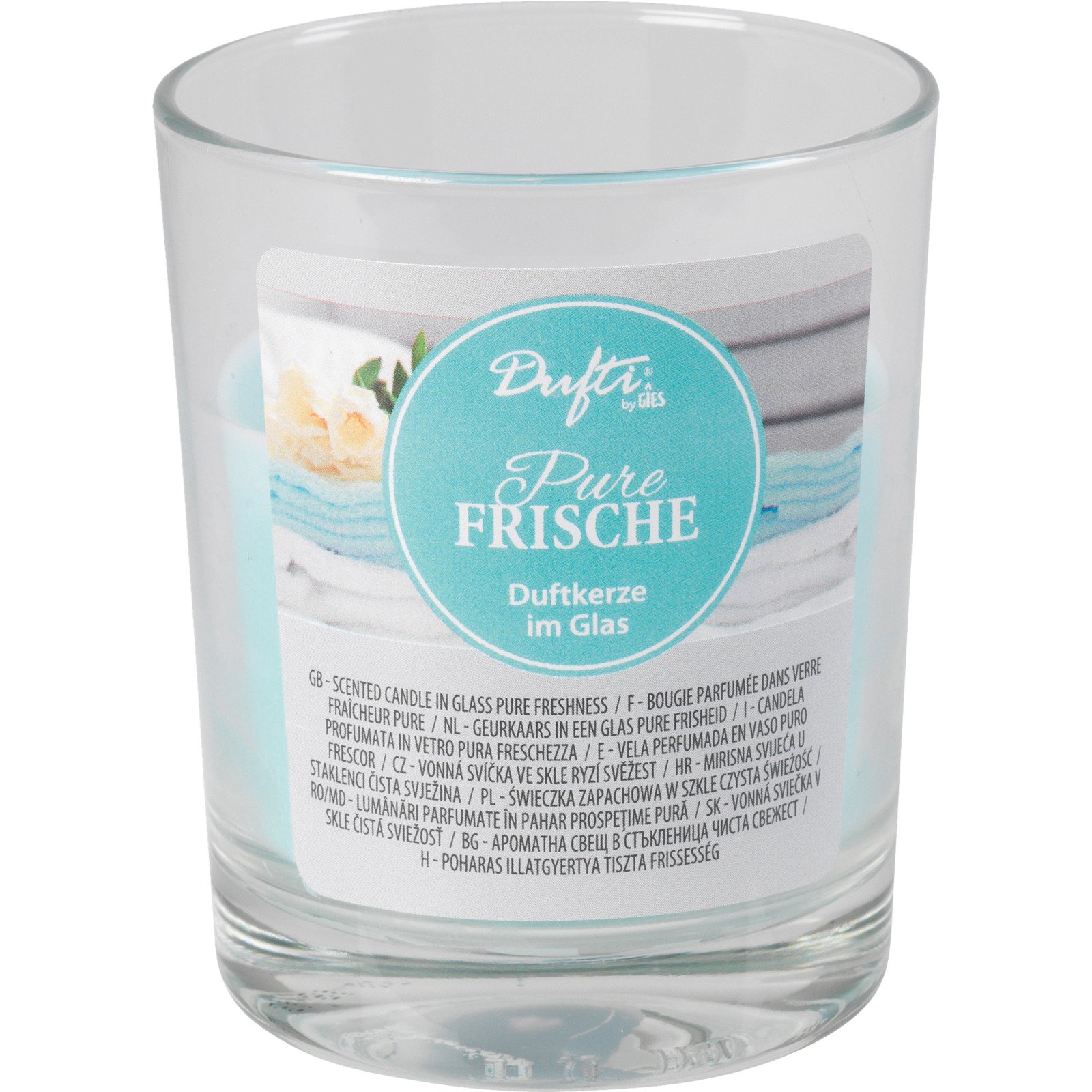 Kerze im Glas Pure Frische / türkis