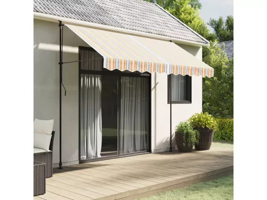 Tissu de remplacement de cantonnière d’auvent multicolore 3 m