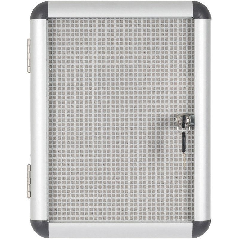 Vitrine intérieure extra plate fond acier laqué porte battante cadre aluminium Bi-Office Enclore - 1 feuille