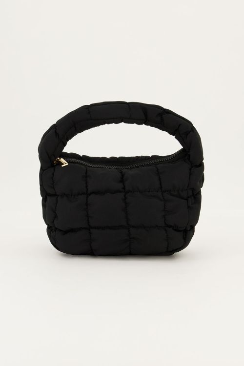 Zwarte puffer handtas