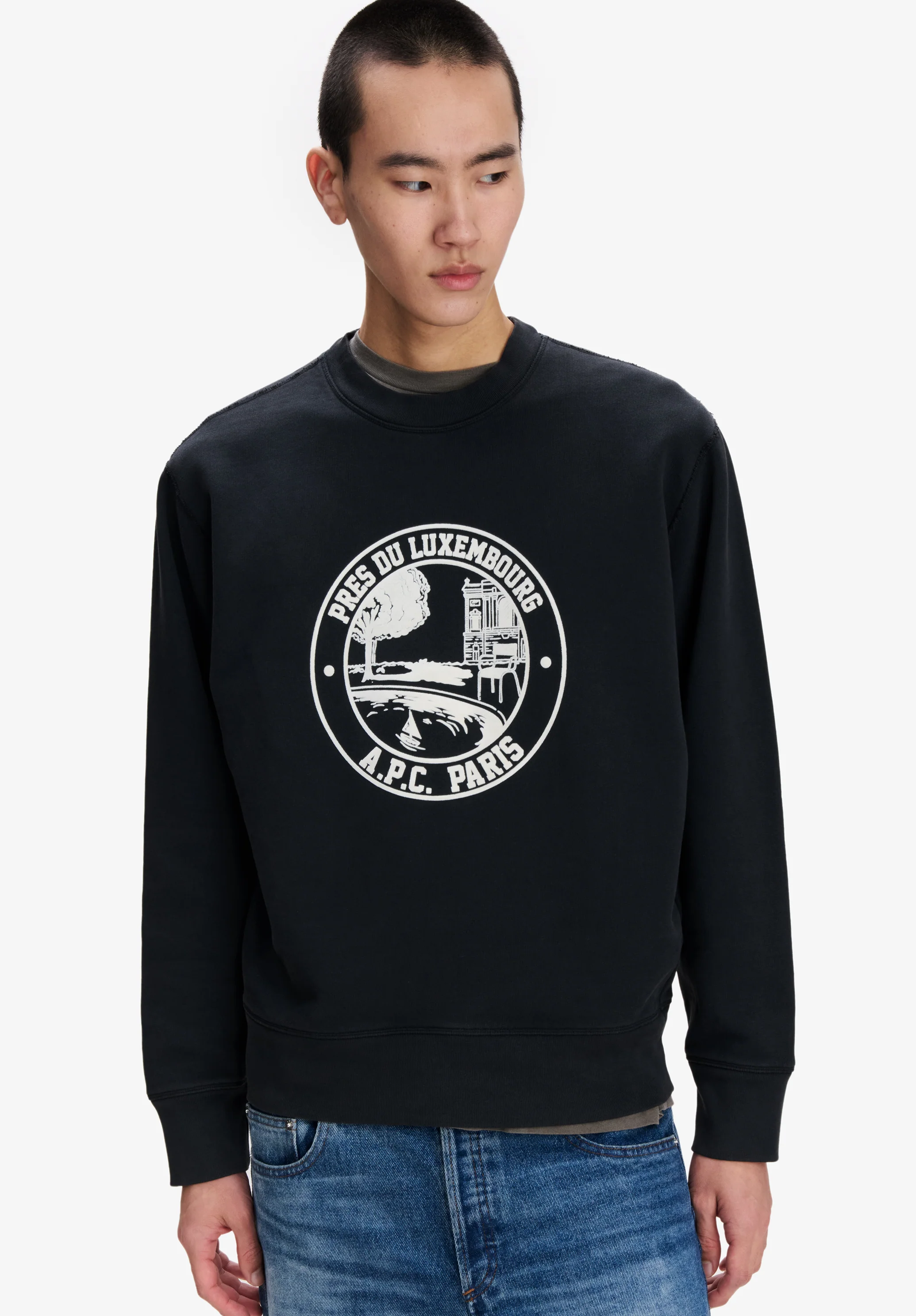 Sweat noir à logo jardin - Faux noir