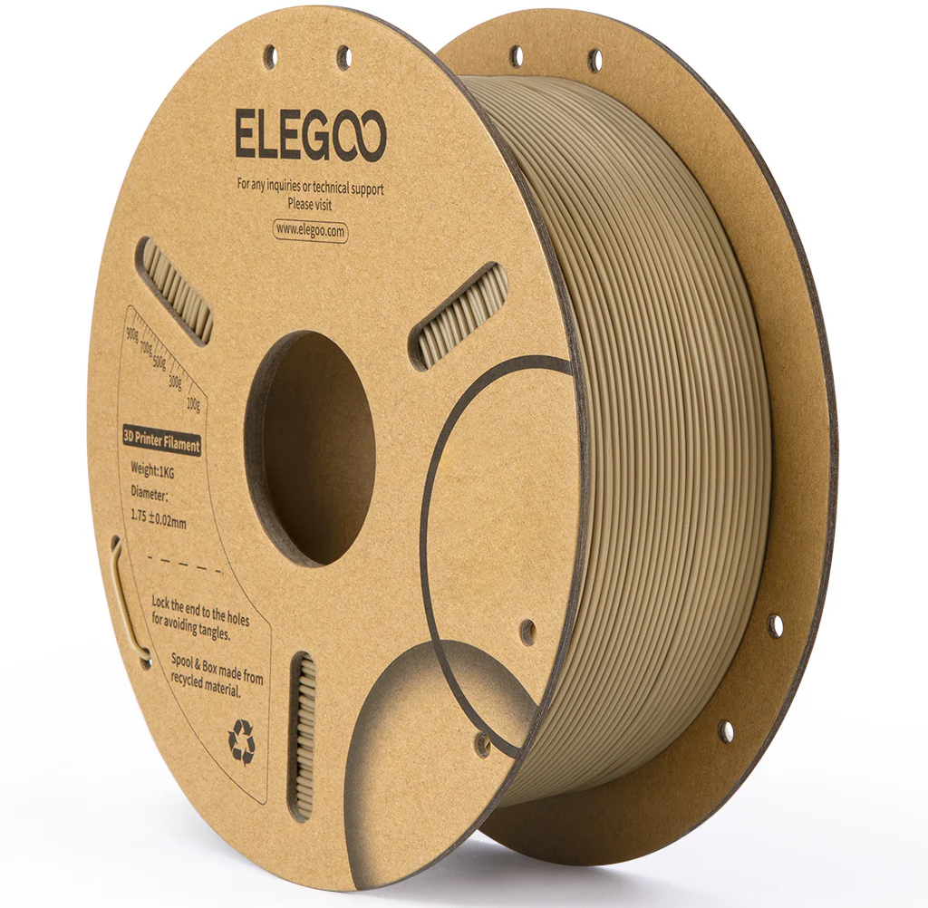 Elegoo  PLA Wood filled, 1,75 mm / 1000 g    PLA Filament mit Holzanteil für natürliche Optik & Haptik