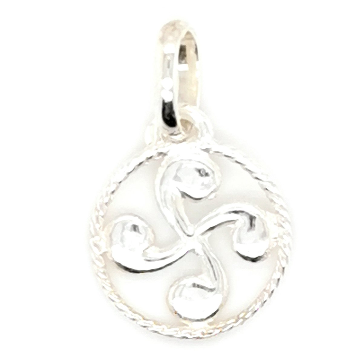 Pendentif croix basque argent entouré