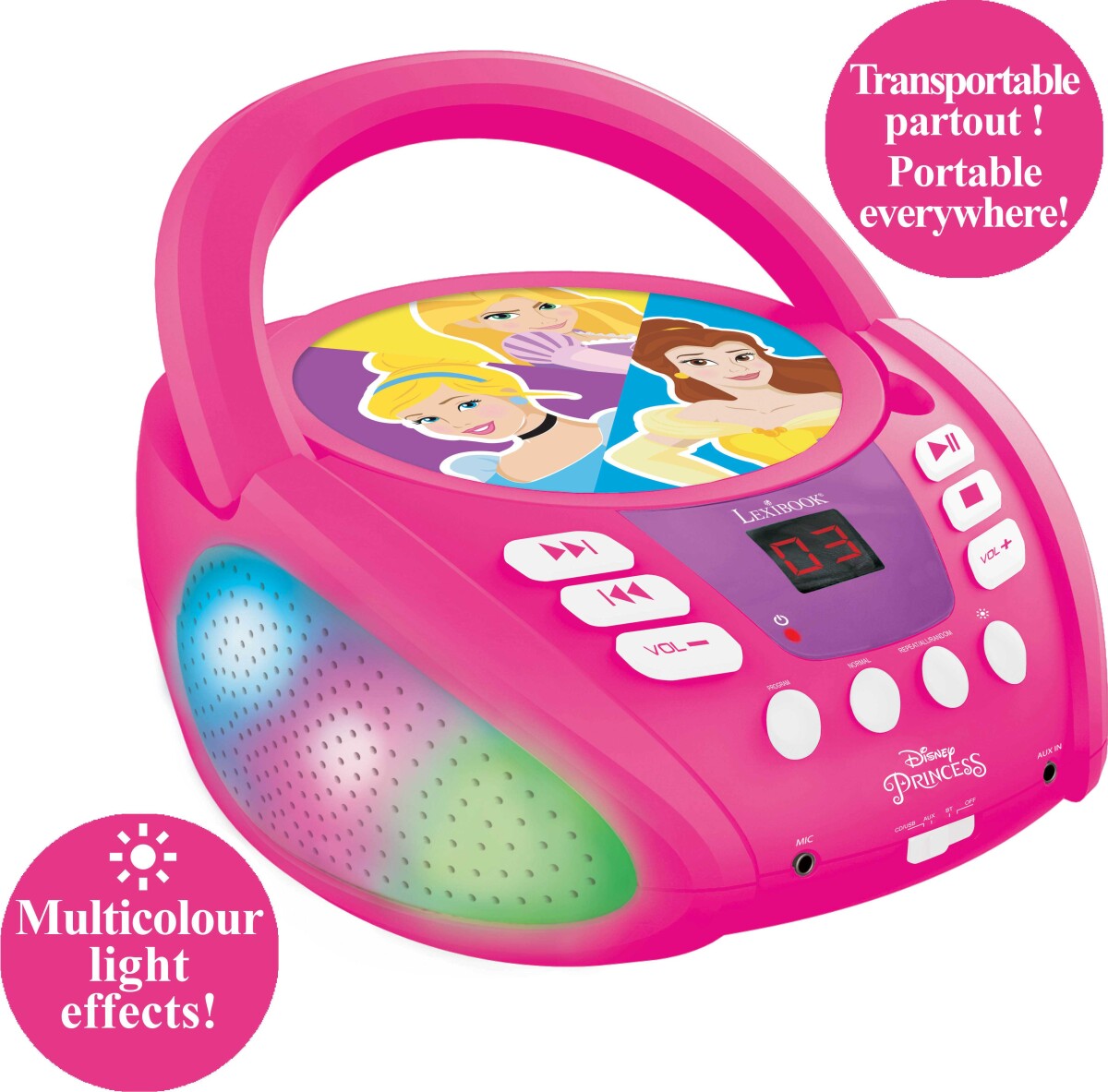 Lexibook - Disney Prinsesse - Bluetooth Cd Afspiller