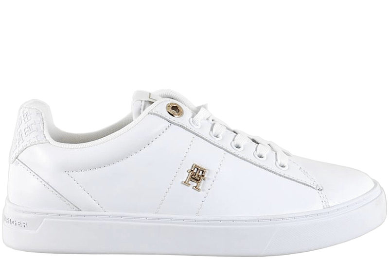 TOMMY HILFIGER ELEVATED ESSENT SNEAKER MONOGRAM WHITE