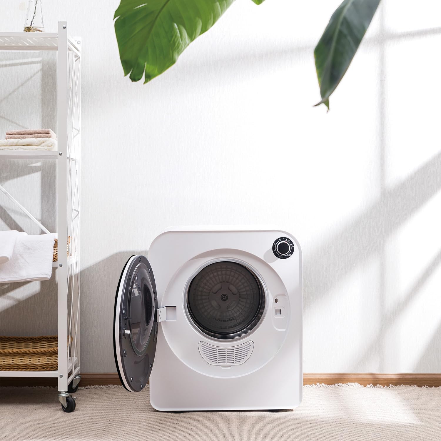 Green Blue GB410 Elektrischer Wäschetrockner | 3 kg Füllgewicht | Einstellbare Trockenzeit 20-180 Minuten | 830 W Leistung | Ablufttrockner für Kleidung | Freistehend oder Wandmontage