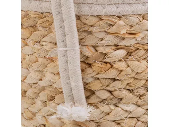 Panier blanc en corde tressée 40x30x18h