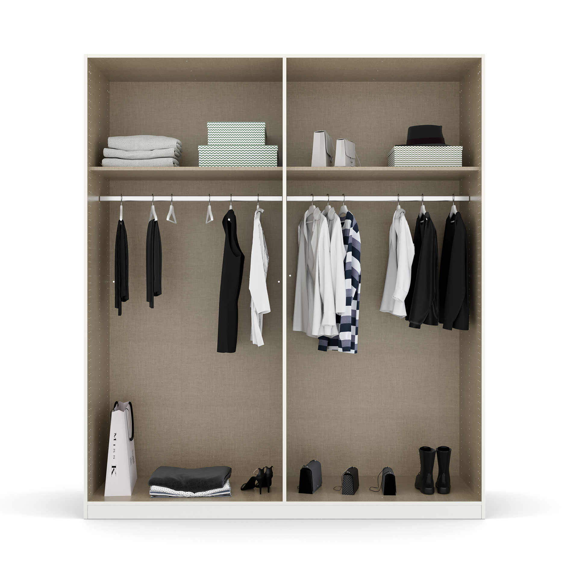 Drehtürenschrank - seidengrau - 181 cm