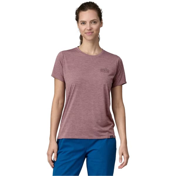 T-shirt randonnée PATAGONIA W'S CAP COOL DAILY GRAPHIC SHIRT STRATASPIRE: STORMY MAUVE X-DYE