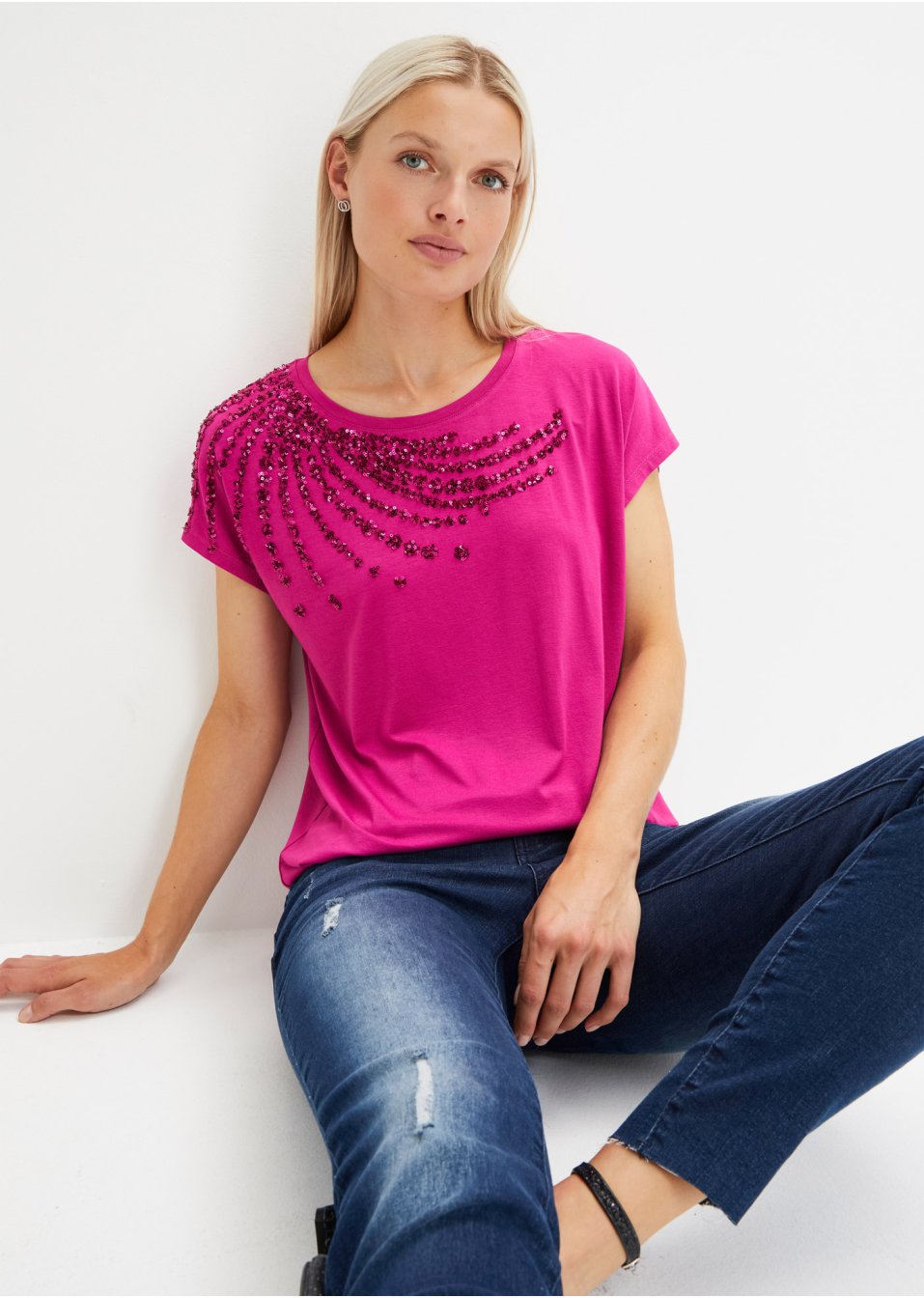 T-shirt avec application de sequins