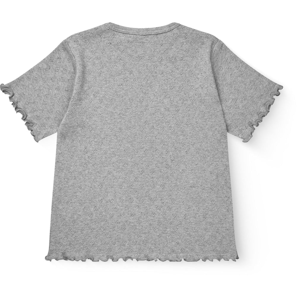 Køb COPENHAGEN COLORS Grey Mel. Pointelle Heart T-Shirt