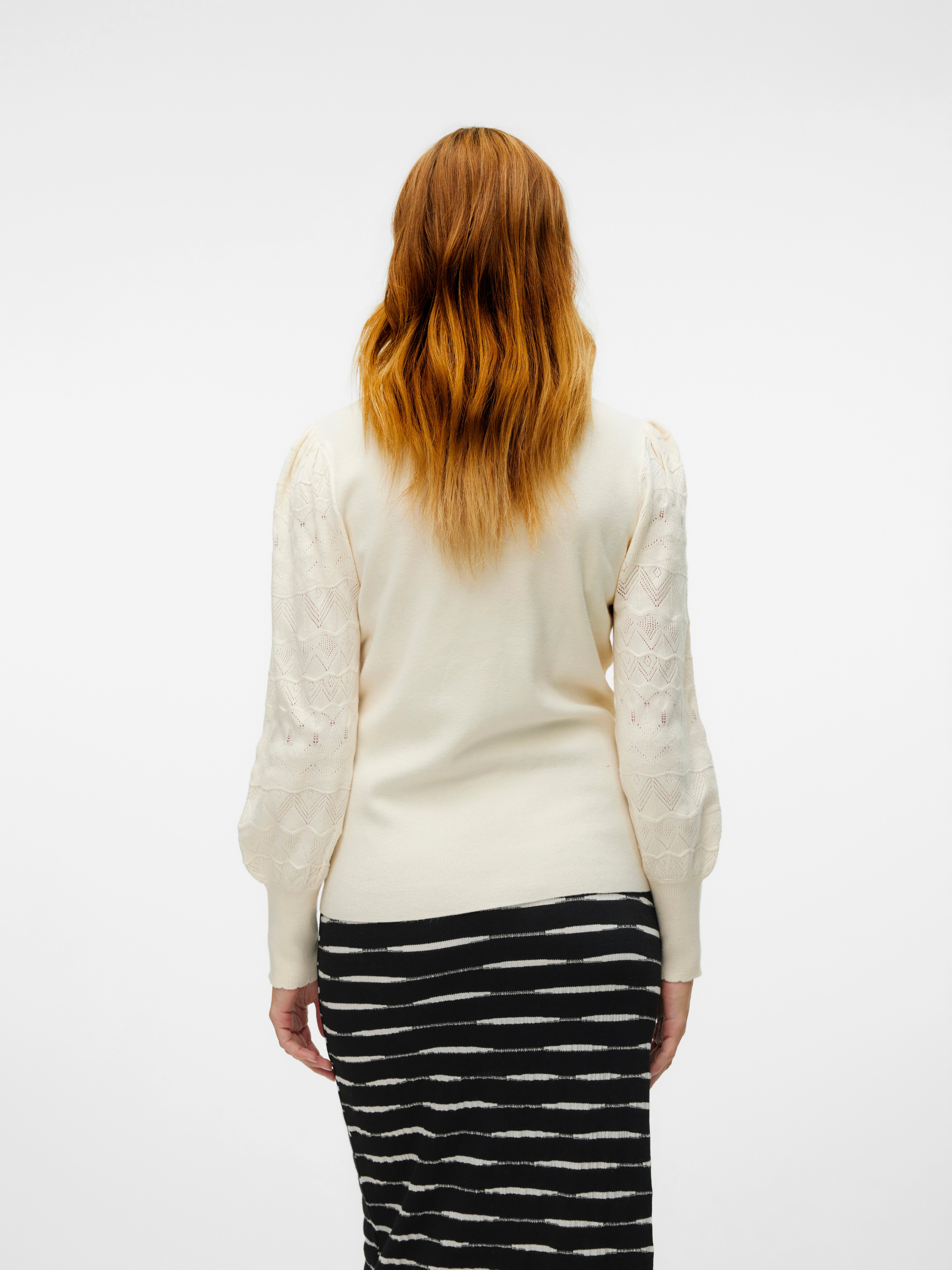 Regular fit Hoge hals Ballonmouwen Pullover