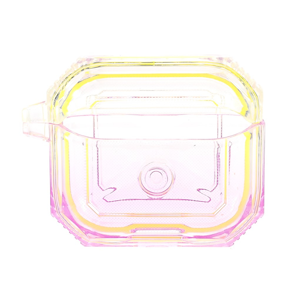AirPods (3. Generation) Gummi Schutzhülle Air Cushion Fallschutz mit Farbverlauf   Trageschlaufe - Transparent / Gelb