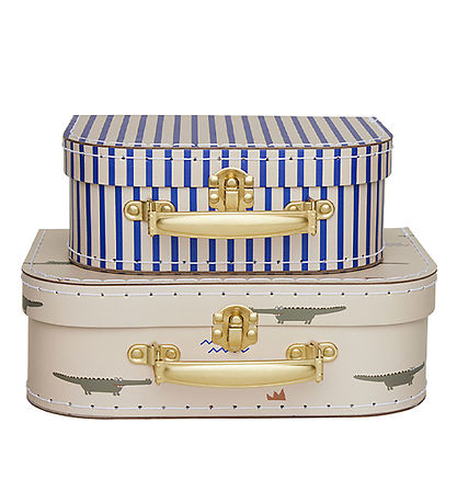 OYOY Kufferts?t - 2 Stk. - Crocodile & Stripe - Beige