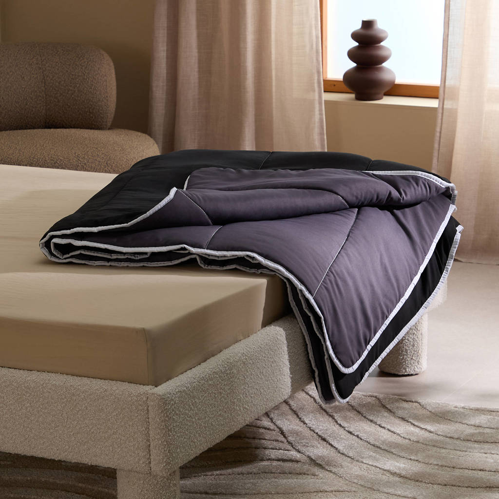 all-in one lazy dekbed zwart/antraciet
