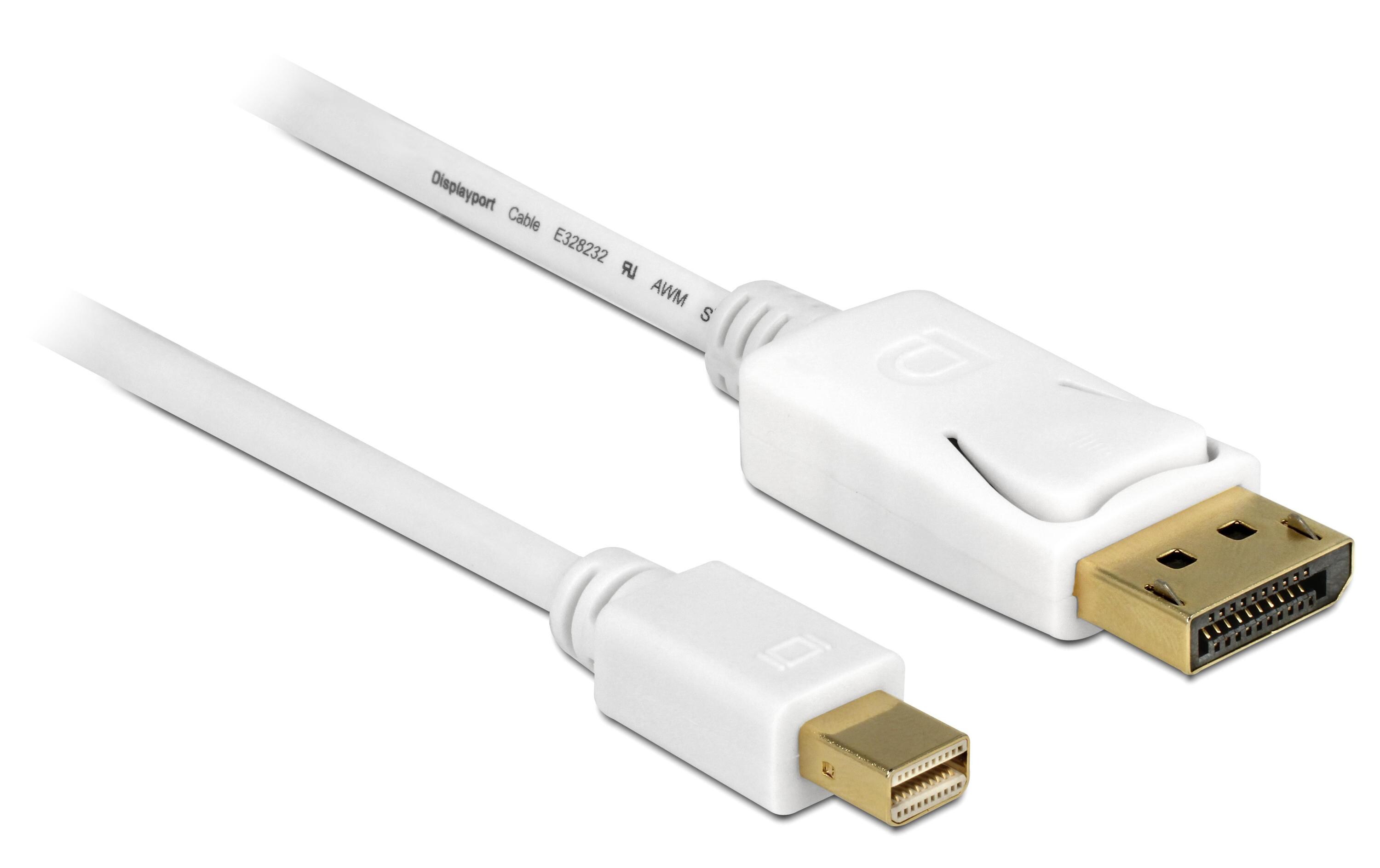 Kabel Mini-DisplayPort DisplayPort, 50cm, 4K 60Hz, weissMini Displayport 1.2 Stecker zu Displayport Stecker, 50 cm, weiss