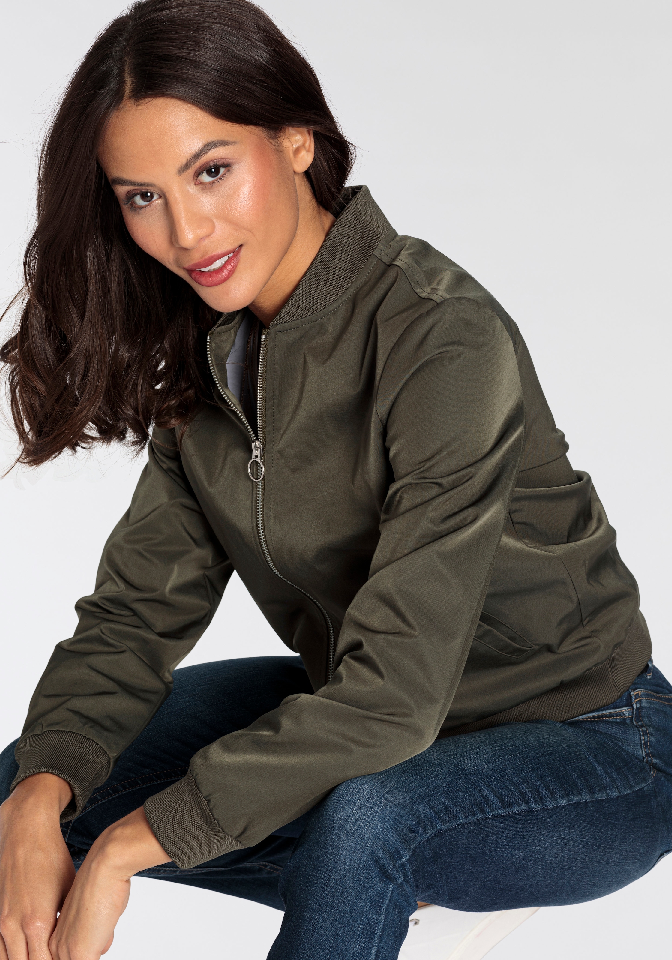 AJC Blouson modischer Look,  mit Rippkragen,  praktische Eingrifftaschen