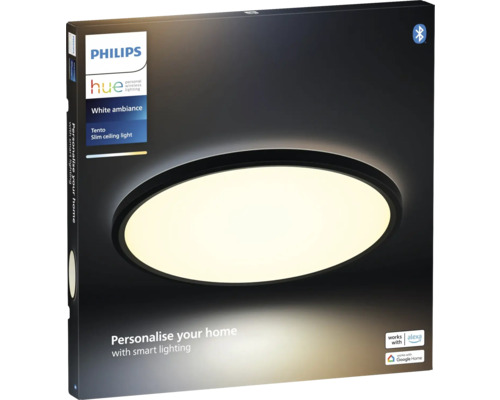 Philips Hue plafondlamp 23W 2350 lm 2200-6500 K HxØ 3,6x42,1 cm Tento wit Ambiance zwart