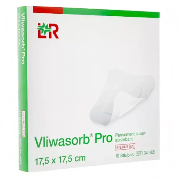 Curativo absorvente estéril L&R Vliwasorb Pro 17,5 cm x 17,5 cm - 10 unidades