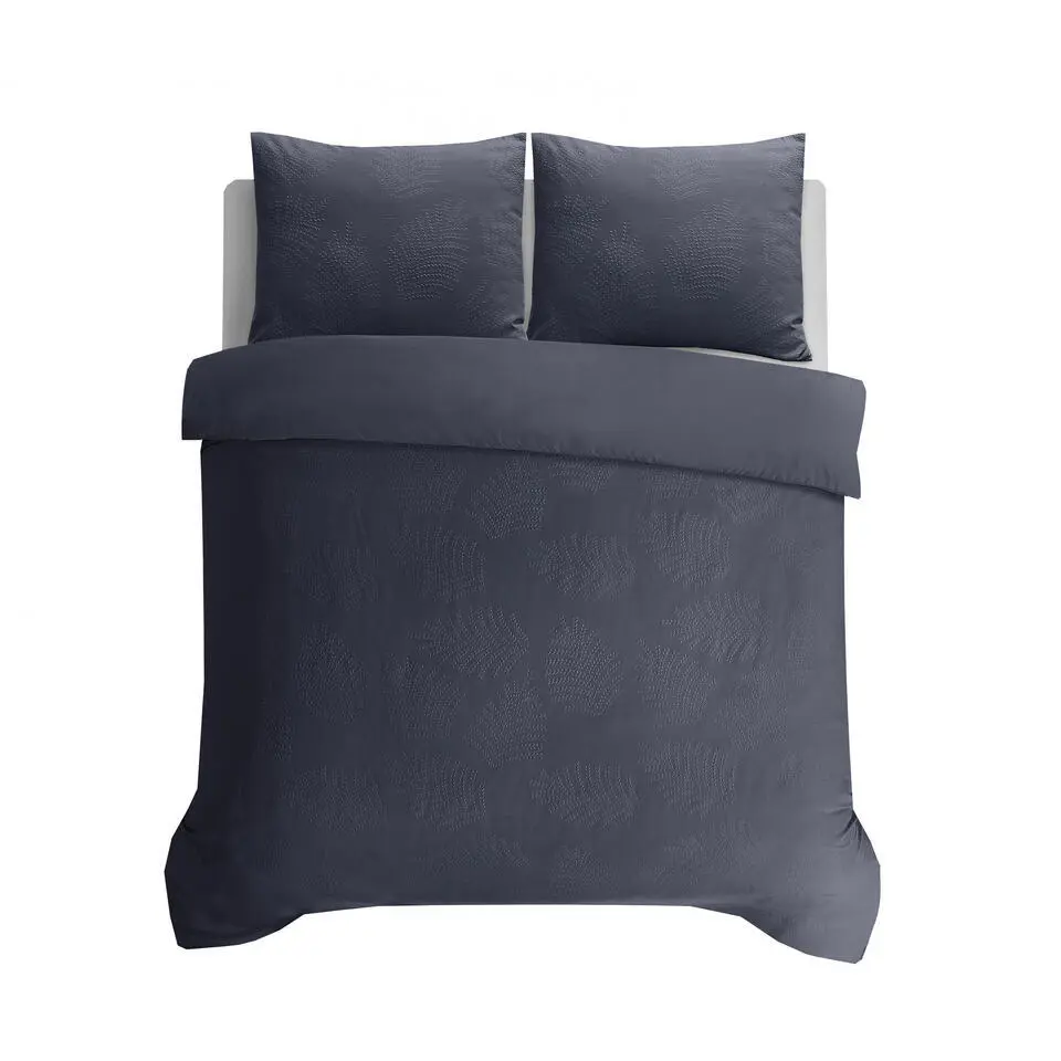 Dekbedovertrek Leaves 200x200 – Fluweelzacht Uni Design – Antraciet