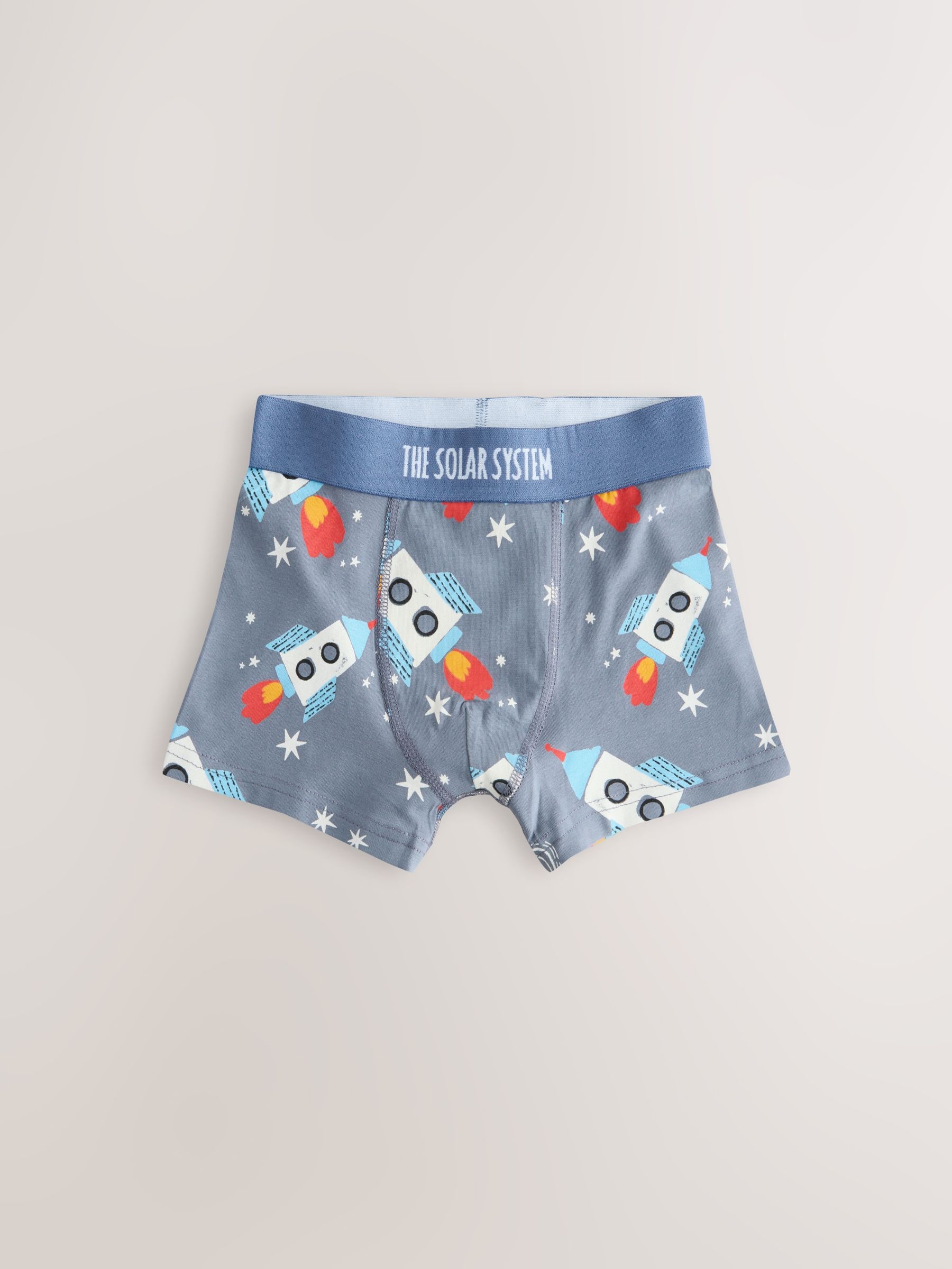 Blauw ruimteprint - Verpakking van 5 trunks met motief (1,5-16jr)