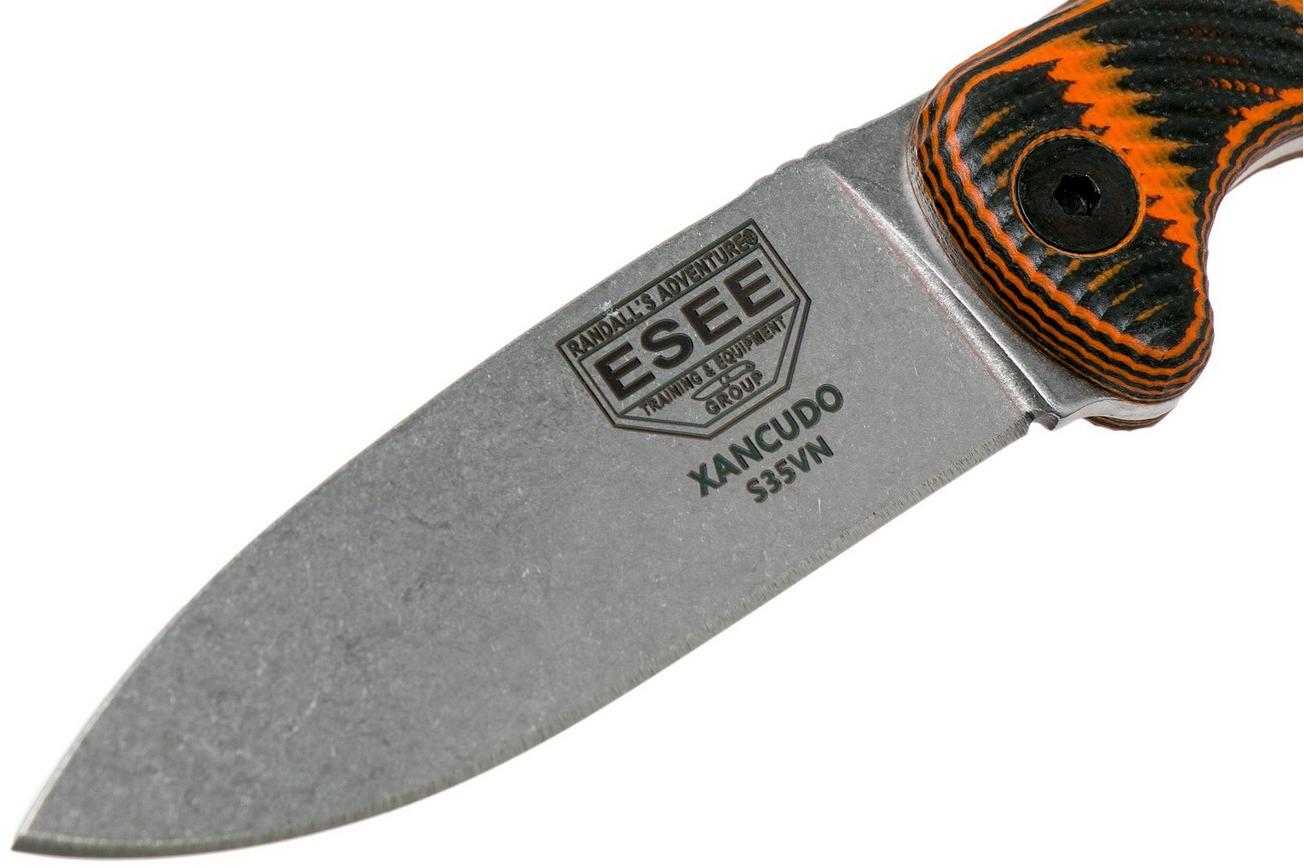 ESEE Xancudo S35VN Black-Orange G10 with hole XAN1-006 vaststaand mes