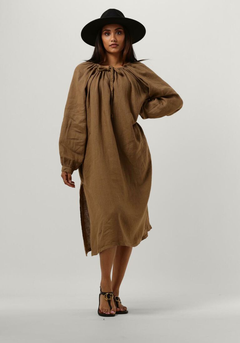 SEMICOUTURE bruine semicouture midi jurk claralie