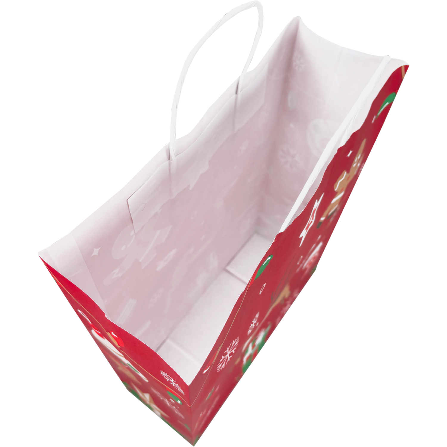 Tas, Hert, Papier, gedraaid papieren koord, 32x 12x41cm, draagtas, rood